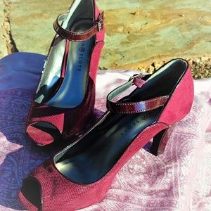 Burgundy Heels With Strap